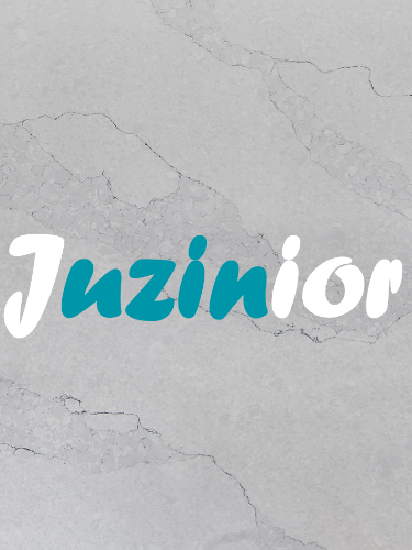 Juzinior Logo in türkis-weißer Schrift auf grauem Hintergrund steht für Uzin Utz Nachwuchs- und Azubi-Programm